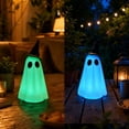 thumbnail image 4 of Lighted Halloween Ghost Decoration with Remote Control, Color Changing LED Spooky Ghost Ornament for Tabletop, Mantel, Shelf, Entryway, Bedroom, Party and House Decor, White, 4 of 6