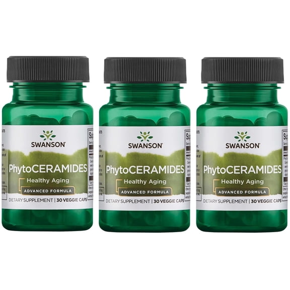 Swanson Advanced Phytoceramides 30 Milligrams 30 Veg Capsules (3 Pack)