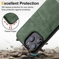 thumbnail image 2 of for iPhone 16e Wallet Phone Case with Card Holder, [RFID Blocking PU Leather Protection][Back Flip Magnetic Cases] Kickstand Shockproof Women Men Slim Cover for iPhone 16e - Green, 2 of 8