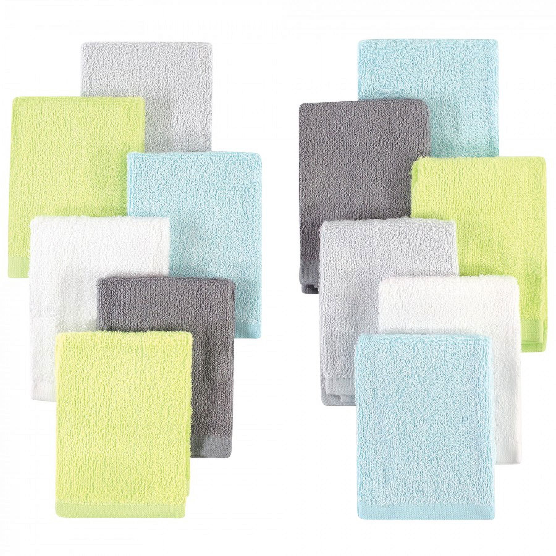 Hudson Baby 24Pc Rayon from Bamboo Woven Washcloths, Gray Mint Lime, One Size