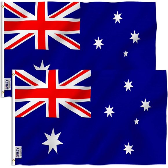 ANLEY Fly Breeze 3x5 Foot Australia Flag - Australian National Flags Polyester (Pack of 2)