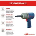 thumbnail image 5 of Ingersoll Rand 2235QTIMAX-2 1/2" Air Impact Wrench, 2" Ext Anvil, Quiet, 1300 ft-lb Torque, Titanium Hammercase, Friction Ring Retainer, Pistol, 5 of 7