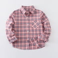 thumbnail image 6 of Mercatoo Boys Girls Plaid Shirts Button Down Western Tops Long Sleeve Kids Collared Shacket Casual Loose Spring Basic Tees Blouse, 6 of 9