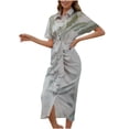 thumbnail image 1 of CEHVOM Chemise Aguichant à Boutons en Dentelle Imprimée pour Femmes Robe Longue à Manches Courtes, 1 of 7