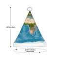 thumbnail image 3 of KLL Christmas Hats for Adults Plush Earth View World Map Print Santa Hat Xmas Fluffy Santa Claus Hat for Women Men, 3 of 6
