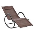 thumbnail image 1 of Outsunny Zero Gravity Rocking Lounge Chair, Patio Rocker w/ Removable Pillow, Recliner Seat for Indoor & Outdoor, Breathable Texteline, Brown, 1 of 10