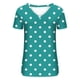 thumbnail image 4 of ICHUANYI Clearance Women's V-neck Print T-shirt Fashion And Comfortable Women's Short Sleeve Top(Green, XXL) ICHUANYI WER2023080707931, 4 of 5
