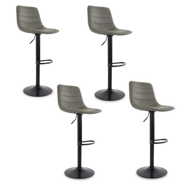 Sillas Verona Altas para Barra de Cocina con Altura Ajustable Banco Desayunador Elegante para Decoración del Hogar Fabricado 100% Poliéster y Tejido Transpirable Set de 4 Sillas