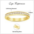 thumbnail image 3 of AFFY 0.25 Carat Diamond Wedding Band Ring for Women and Men Round Lab Grown Diamond Half Eternity Anniversary Rings in 14K Yellow Gold Over Sterling Silver, Ring Size 6.5, 3 of 7