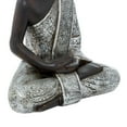 thumbnail image 5 of 6" x 8" Silver Polystone Meditating Buddha Sculpture with Engraved Carvings and Relief Detailing, by DecMode, 5 of 16