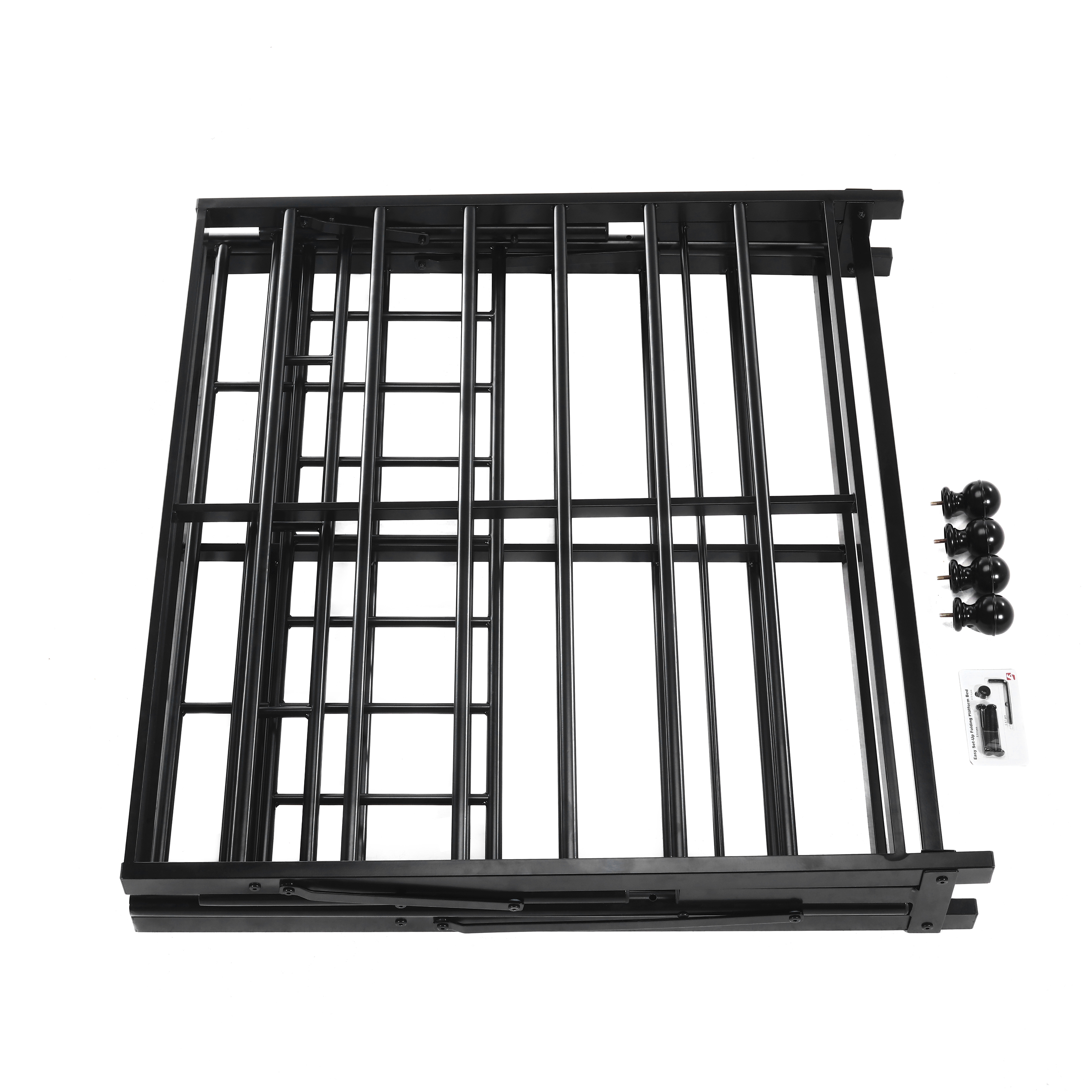 Best Price Mattress 12 Inch All-in-One Easy Setup Metal Platform Bed w/Steel slats and Headboard