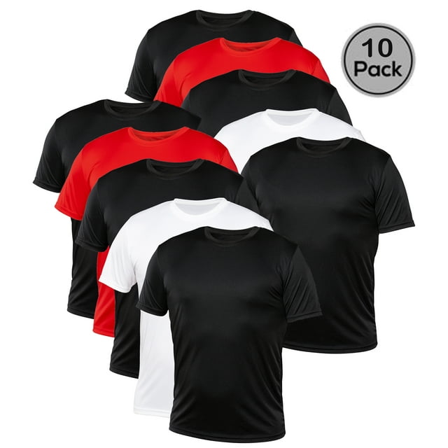 Blank Activewear Pack of 10 Men's T-Shirt, Quick Dry Performance fabric