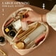 thumbnail image 4 of Bolsa De Cosméticos De Viaje Portátil Bolsa De Maquillaje De Cuero PU Bolsa De Cosméticos De Gran Capacidad Organizador Bolsas De Aseo Con Asa Y Divisor, 4 of 8