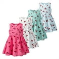 thumbnail image 4 of Mercatoo Toddler Girls Dresses Summer Cherry Print Sleeveless S𝐮ndress Kids Casual Midi Swing A-Line Casual Beach Dress Clothes, 4 of 9