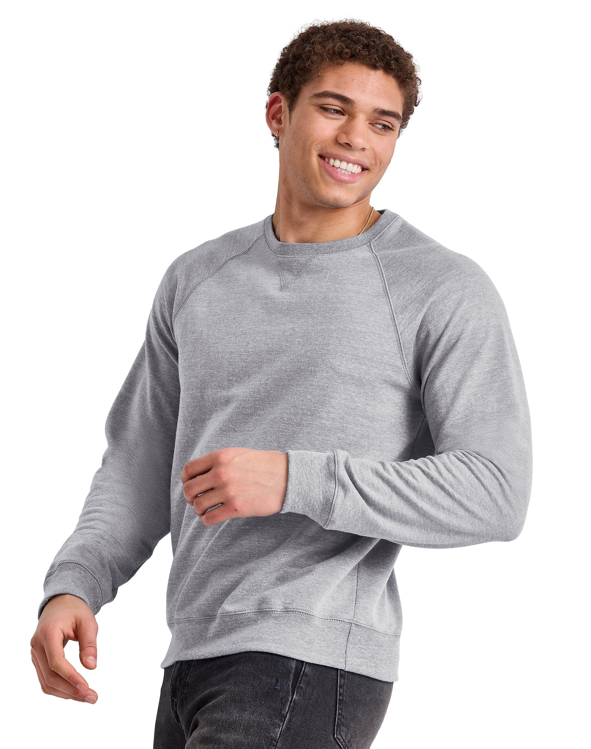 Hanes Men's Originals French Terry Tri-Blend Crewneck Sweatshirt, Sizes S-2XL