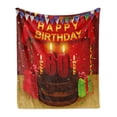 thumbnail image 1 of 60th Birthday Soft Flannel Fleece Throw Blanket, Party Theme Show Inspired Curtains and Cakes Box Art Colorful Print, Cozy Plush for Indoor and Outdoor Use, 50" x 60", Multicolor, by Ambesonne, 1 of 6