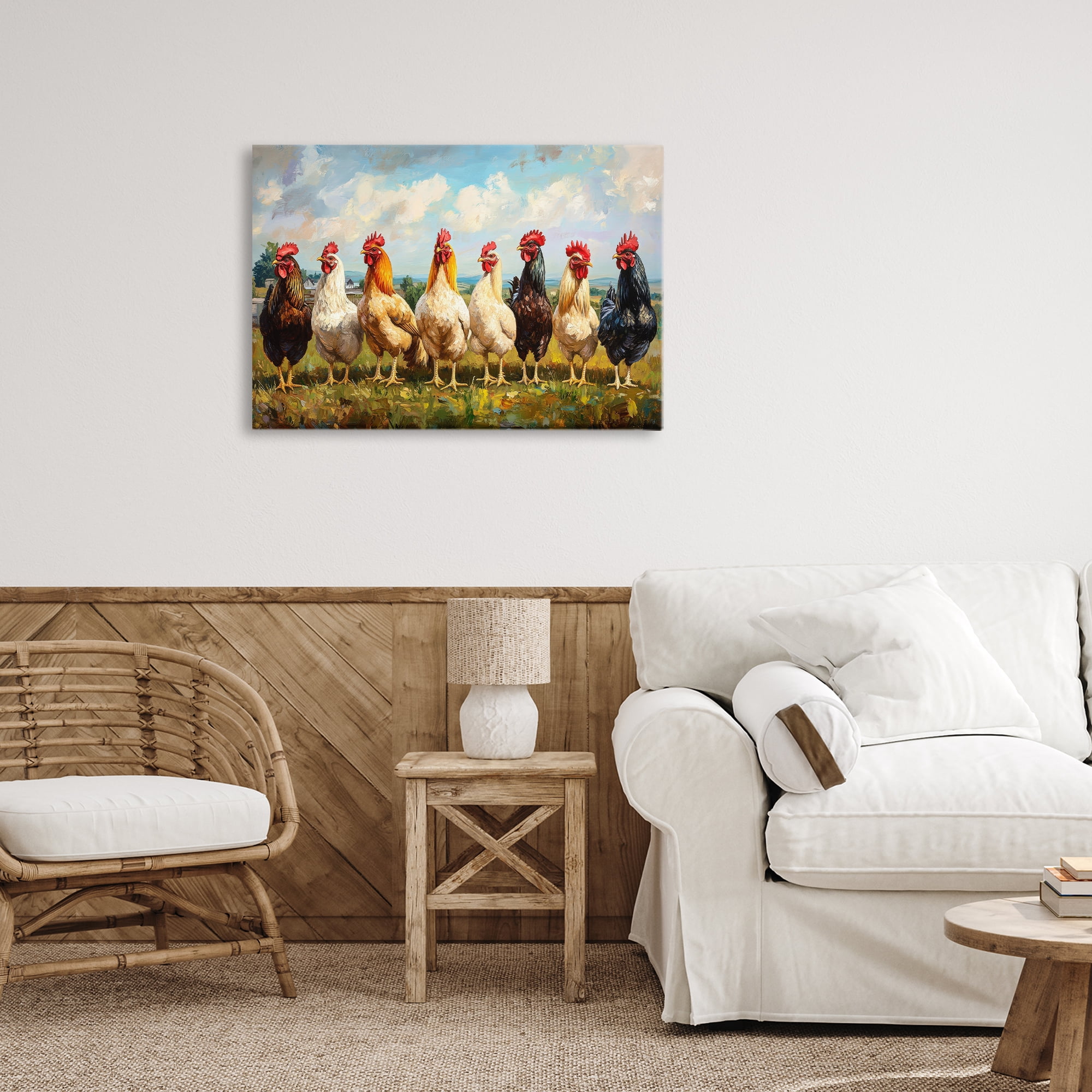 Stupell Industries Chicken Brood on Horizon Canvas Wall Art, design by Petal Prints Design