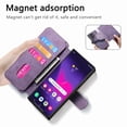 thumbnail image 4 of For Samsung Galaxy S25 Ultra Phone Cover Detachable Magnetic Front Case Hard PC Back Case Stand Feature Card Pocket & Credit Slot Shock-Absorbent Dustproof Wallet Phone Case for Men or Women, Purple, 4 of 9