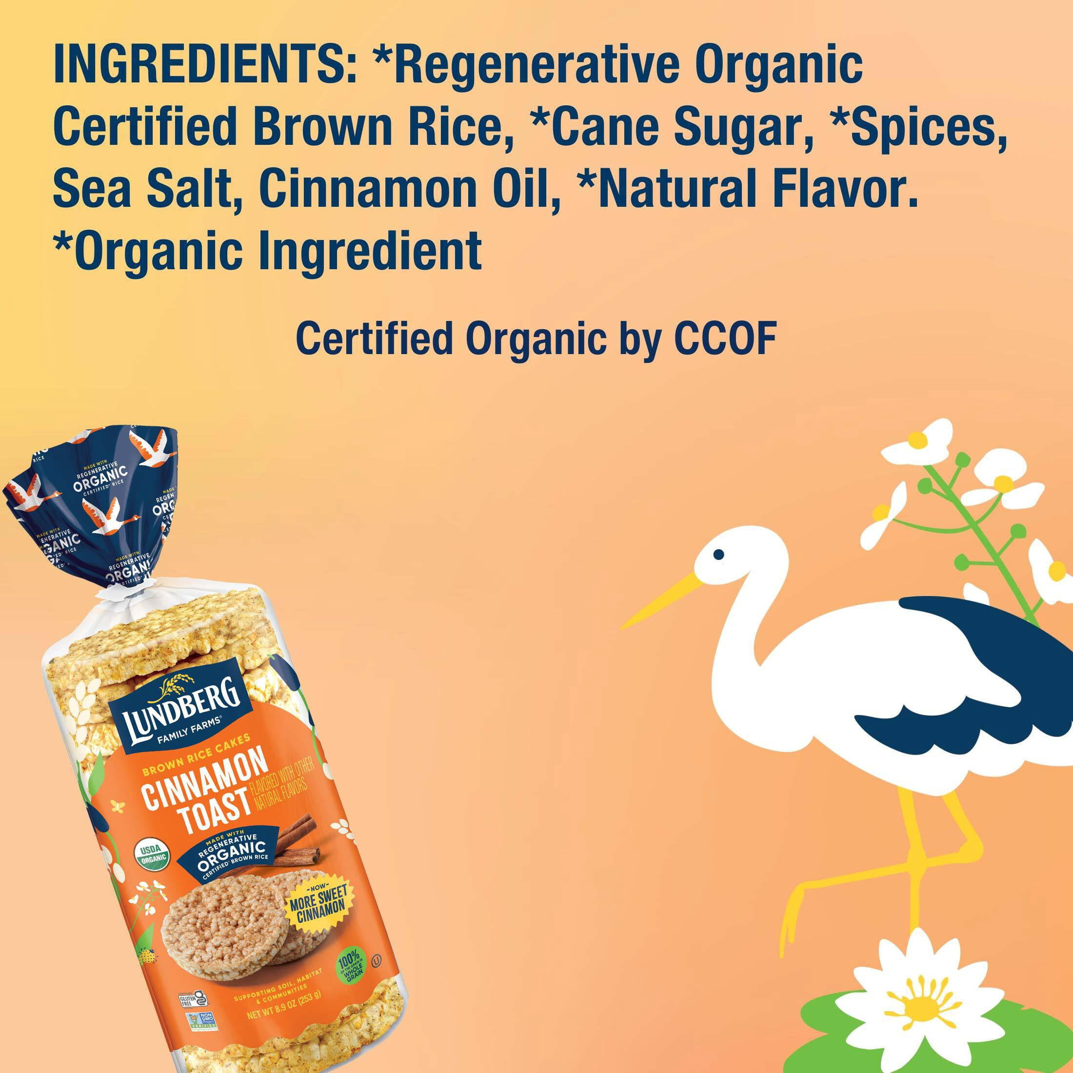 Lundberg Organic Cinnamon Toast Rice Cakes - 6ct, 8.9oz