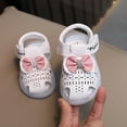 thumbnail image 4 of ZACPNCV Infant Baby Girls Summer Sandals with Flower Bowknot Soft Sole Wedding Dress Flats Newborn First Walkers Crib Dress Shoes White 15-18 Months, 4 of 9