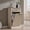 Cream, variant on Modern Double Tilt Out Trash Can Cabinet with 2 Drawers, Fluted Wooden Kitchen Cabinet w/ 20 Gallon Hidden Trash Can Cabinet, Natural
