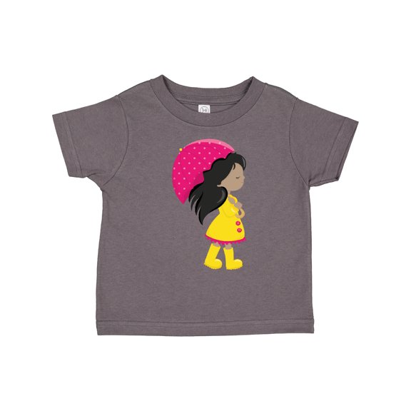Inktastic African American Girl, Girl in Raincoat, Umbrella Girls Toddler T-Shirt