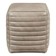 thumbnail image 2 of Bowery Hill Contemporary Geuine Leather & Hardwood Ottoman in Beige, 2 of 2
