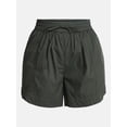 thumbnail image 6 of Time and Tru Women’s Mid Rise Poplin Shorts, Sizes XS-XXXL, 6 of 6