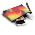 thumbnail image 6 of Leather Clutch 8 X 5. 5 In Wrist Strap And Hand Bag Easy To Carry Lightweight Waterproof And Durable Red Tie Dye Background Rainbow Colors (2), 6 of 6