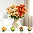 thumbnail image 1 of MTBLYS Ramo artificial de girasoles y crisantemos|arreglo floral de seda sintética para decoración del hogar|interior|exterior|patio|porche|jardín|centro de mesa|40 cm de altura|tallo de plástico, 1 of 7