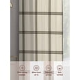 thumbnail image 6 of Linen Buffalo Check Sheer Curtains 84 Inch Length 2 Panels Set Window Treatments, Retro Black Lines Grid Pattern Rod Pocket Semi Curtains for Living Room/Bedroom/Kitchen Décor, 104"W x 84"L, 6 of 7