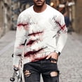 thumbnail image 2 of Raeneomay Long Sleeve Shirts for Men Halloween Men's Printed Long Sleeved Top Long Sleeved Round Neck Top, 2 of 5