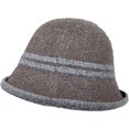 thumbnail image 3 of CoCopeaunts Women's Bucket Hat Double Stripe Wool Fisherman Hat Fashion Versatile Outdoor Fashion Roll-up Brim Warm Winter Hat, 3 of 8