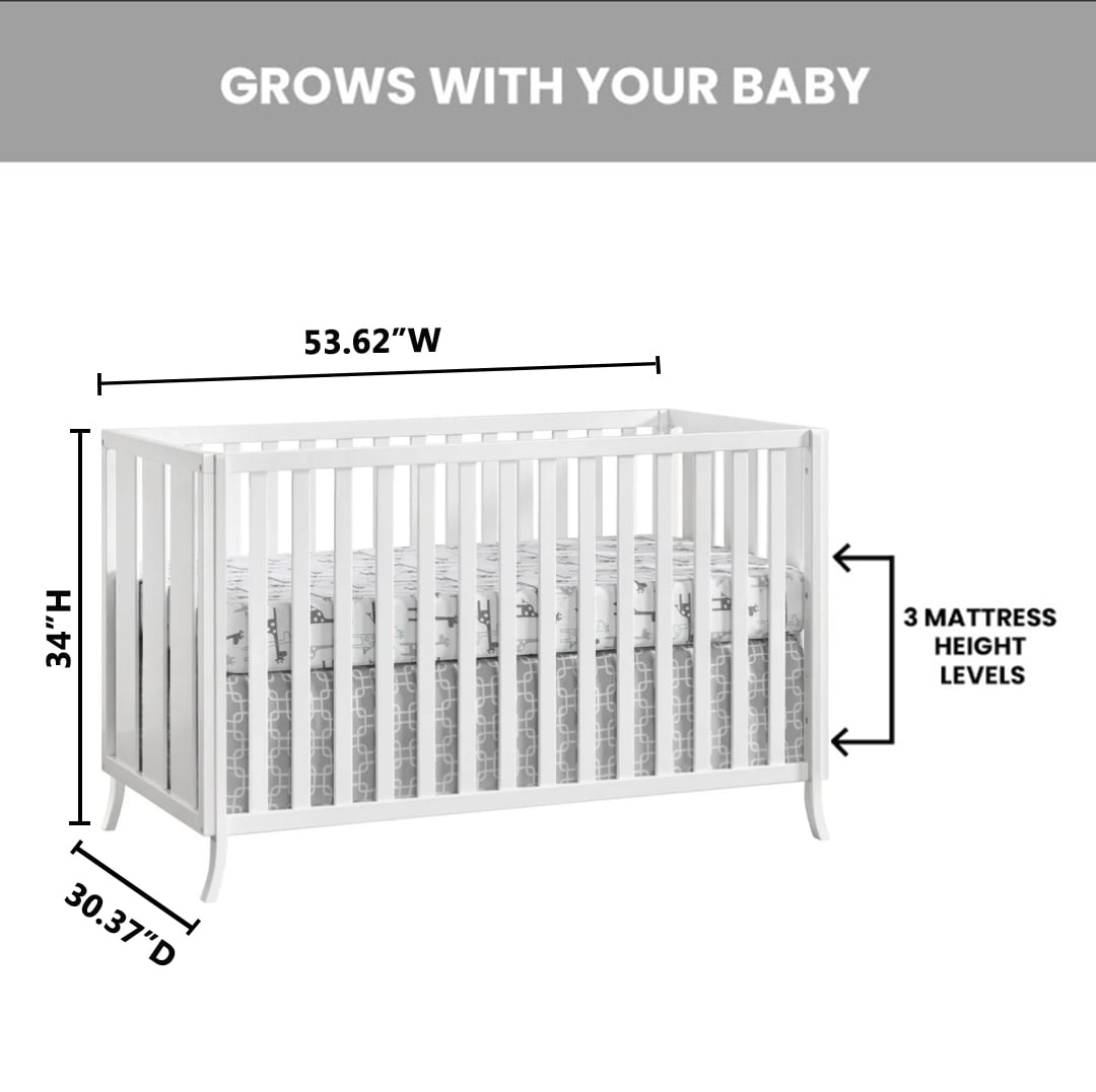 Oxford Baby Arlie 4 in 1 Convertible Island Crib White