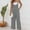 Gray, variant on Jacenvly Fit Jumpsuits for Women Casual Ladies Mushroom Fashion Misses Casual Sold Color Shoulder Button Suspender Jumpsuits Wide Pocket Leg Pant