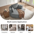 thumbnail image 4 of Swivel Round Sofa Couch Sofa Bed,360° Swivel Chair Accent Barrel Chair with 3 Removable Pillows for Living Room, Bedroom,Grey, 4 of 7