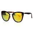 thumbnail image 2 of SA106 Women's Color Mirror Mirrored Lens Oversize Cat Eye Fashion Sunglasses, Orange, 2 of 7