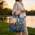 thumbnail image 5 of Artistic Print Tote Bag, Quilted Oxford Cloth Shopping Handbag for Women, Large Capacity Reusable Beach Grocery Shoulder Bag with Durable Double Handles for Summer Travel and Daily Commute, 5 of 6