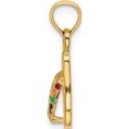 thumbnail image 2 of 14k 3D W Multi-Color Enamel Single Flip-Flop Charm Yellow Gold Material Fashionable Inspired Handcrafted Ideal for collectors and jewelry lovers, 2 of 4