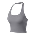 thumbnail image 6 of CAIXIA Tank Tops with Built In Bras Workout Square Neck Cute High Strechy Sleeveless Ribbed Racerback Workout Basic Tees Slim Fitted Cami with Built In Bra Cute Trendy Going Out Tops,Grey, 6 of 6