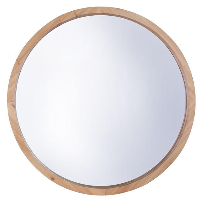 Mirrorize Canada IMP8433 22 in. Round Mirror, Natural Brown