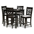 thumbnail image 2 of Baxton Studio Caron Modern and Contemporary Gray Fabric Upholstered Espresso Brown Finished 5-Piece Wood Pub Set, 2 of 7