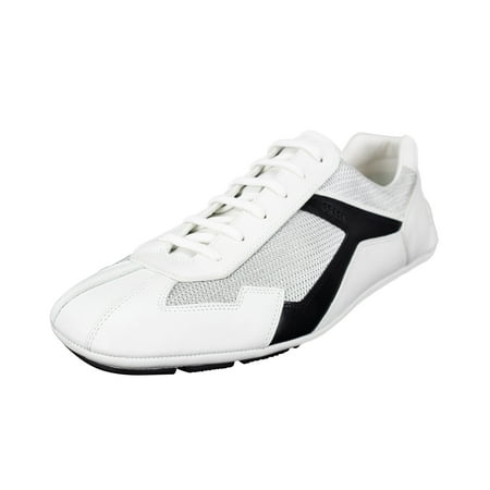- Prada Mens Sneakers - White/Black Leather