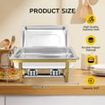 thumbnail image 6 of XYJBHB Chafing Dishes for Buffet, 9QT Chafing Dish Buffet Set, Stainless Steel Catering Warmer Server with 4 Full Size Pans for Home Party Wedding Buffets, Gold, 4 Pack, 6 of 6