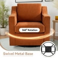 thumbnail image 4 of Swivel Accent Chair for Living Room, Modern Upholstered Barrel Arm Chair with Plump Back Pillow, Comfy Club Sofa Reading Chair for Adults (Chenille Orange, Set of 2), 4 of 6