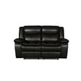 thumbnail image 2 of Titan Furnishings 64" Transitional Faux Leather Reclining Loveseat in Brown, 2 of 17