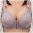 thumbnail image 5 of Sakmal Bralette Bras for Women Full Coverage Plus Size Front Closure Comfortable Gray Bras for Women 2X, 5 of 5