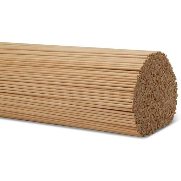 100 Pack 1/8" x 8" Dowels Skinny Natural Wood Science Projects Food-Safe Craft Dessert Cake Pop Baking Sticks