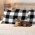 thumbnail image 3 of Black White Plaid Outdoor Waterproof Pillow Covers, Farmhouse Modern Abstract Art Buffalo Decorative Rectangle Throw Pillowcase Sofa Cushion Sham for Patio/Couch/Chair, 20"x12" 2 Pack, 3 of 8