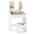 thumbnail image 1 of Costway Vanity Desk with Mirror and Lights LED Lighted Makeup Table with 3 Color Modes, 1 of 10